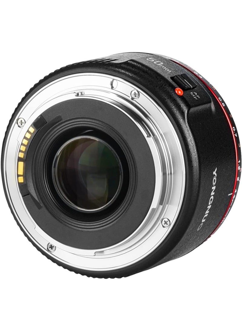يونجنيو عدسة يونغنو YN 50mm F1.8 II بتركيز تلقائي لعدسات كانون EF عدسة برايم قياسية للكاميرات الرقمية DSLR مع وضع AF و MF ومسافة تركيز 0.35 متر - Image 4